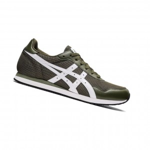 Basket Asics TIGER RUNNER Homme Vert Olive Blanche | JBQX32804