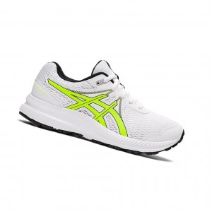 Chaussure Running Asics CONTEND 7 GS Enfant Blanche Vert | ZRVD63970