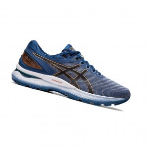 Chaussure Running Asics GEL-NIMBUS 22 Extra Larges Homme Bleu Clair | AHIV14536