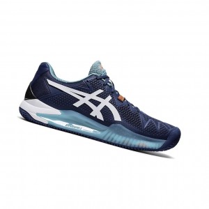 Chaussure Tennis Asics GEL-RESOLUTION 8 Clay Homme Bleu Blanche | BCHS87290