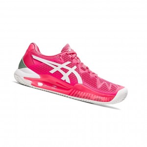 Chaussure Tennis Asics GEL-RESOLUTION 8 Clay Femme Rose Blanche | PWBU42109