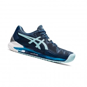 Chaussure Tennis Asics GEL-RESOLUTION 8 (D) Femme Indigo Clair Bleu | YKQS76380