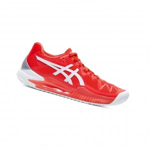 Chaussure Tennis Asics GEL-Resolution 8 Femme Rouge Blanche | TABD18045