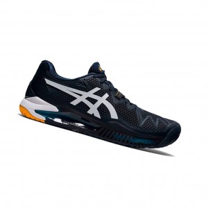 Chaussure Tennis Asics GEL-Resolution 8 Homme Bleu Blanche | LAYJ13740