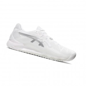 Chaussure Tennis Asics GEL-Resolution 8 Homme Blanche Argent | UVZA85027