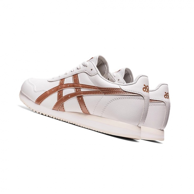 Basket Asics TIGER RUNNER Femme Blanche Rose Doré | BLXO17946