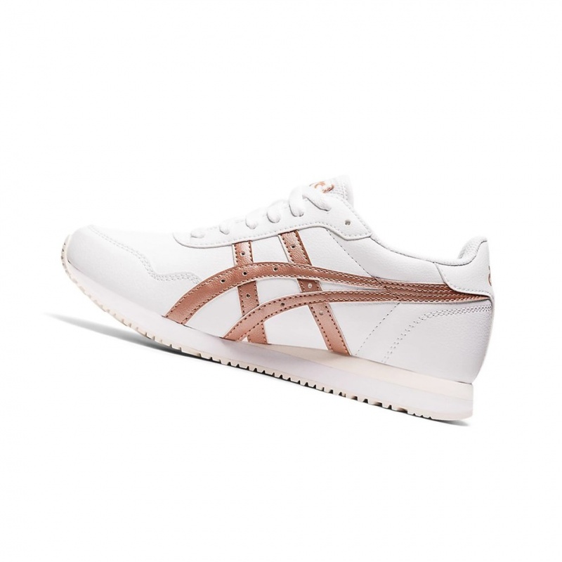 Basket Asics TIGER RUNNER Femme Blanche Rose Doré | BLXO17946