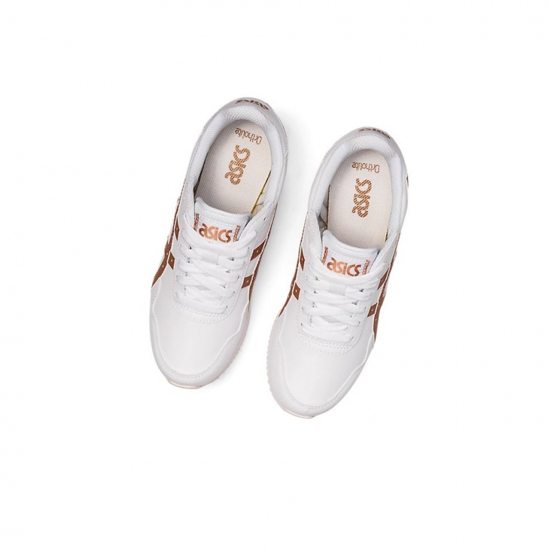 Basket Asics TIGER RUNNER Femme Blanche Rose Doré | BLXO17946