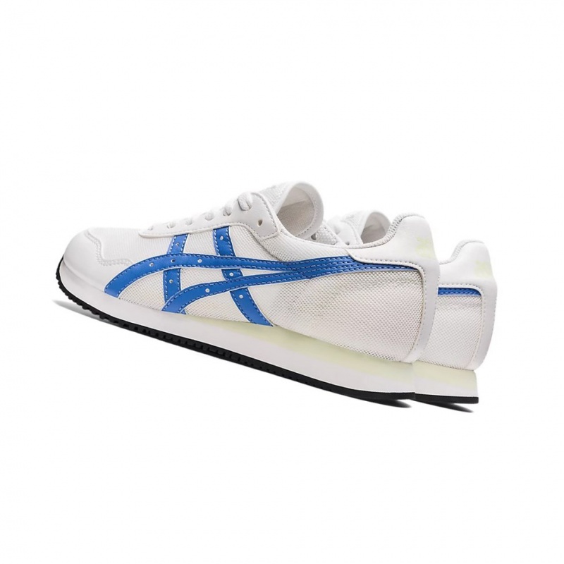 Basket Asics TIGER RUNNER Femme Blanche Bleu | NYMP87296