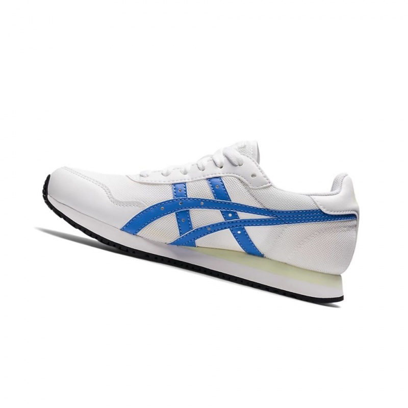 Basket Asics TIGER RUNNER Femme Blanche Bleu | NYMP87296