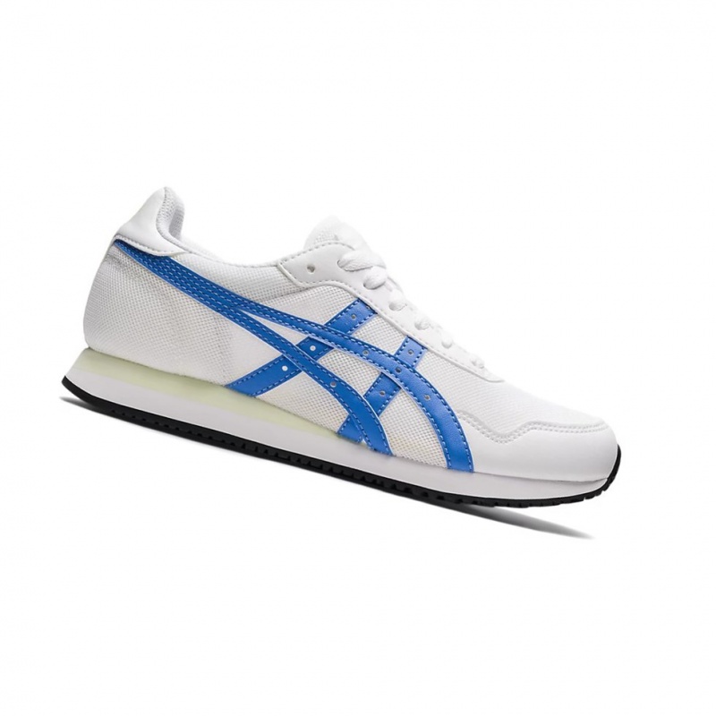 Basket Asics TIGER RUNNER Femme Blanche Bleu | NYMP87296