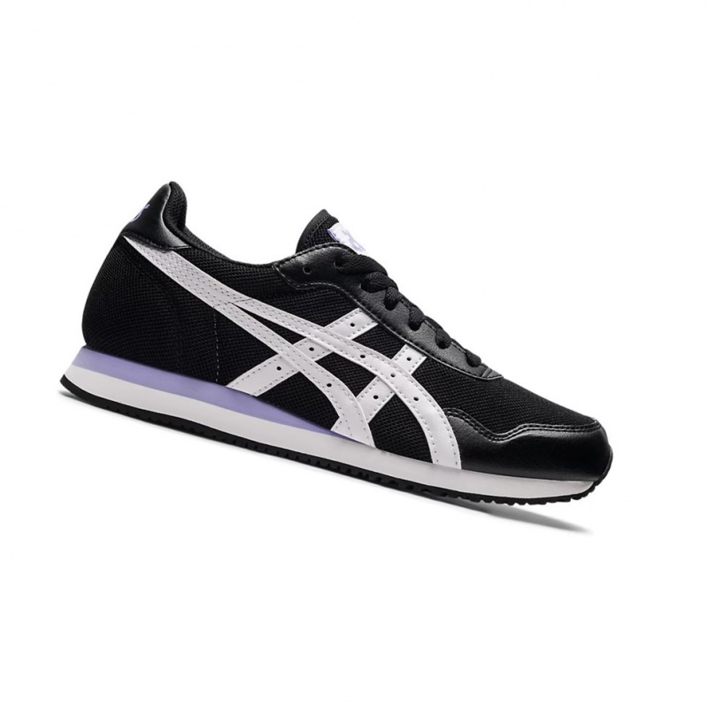 Basket Asics TIGER RUNNER Femme Noir Blanche | TSRO37268