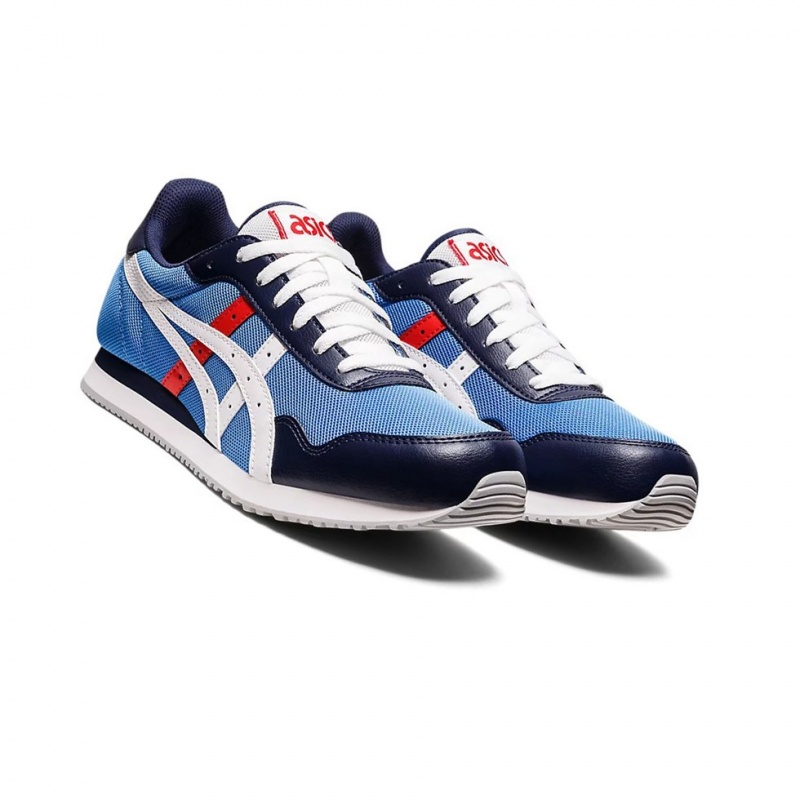 Basket Asics TIGER RUNNER Homme Bleu Blanche | QHYD95461