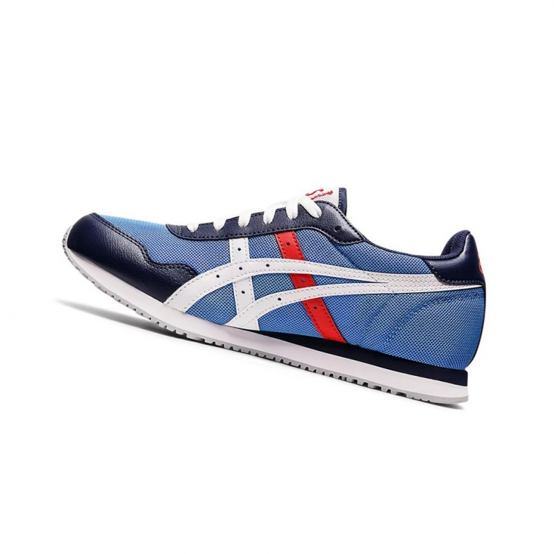 Basket Asics TIGER RUNNER Homme Bleu Blanche | QHYD95461