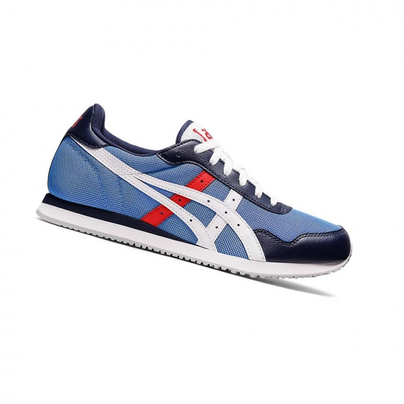 Basket Asics TIGER RUNNER Homme Bleu Blanche | QHYD95461