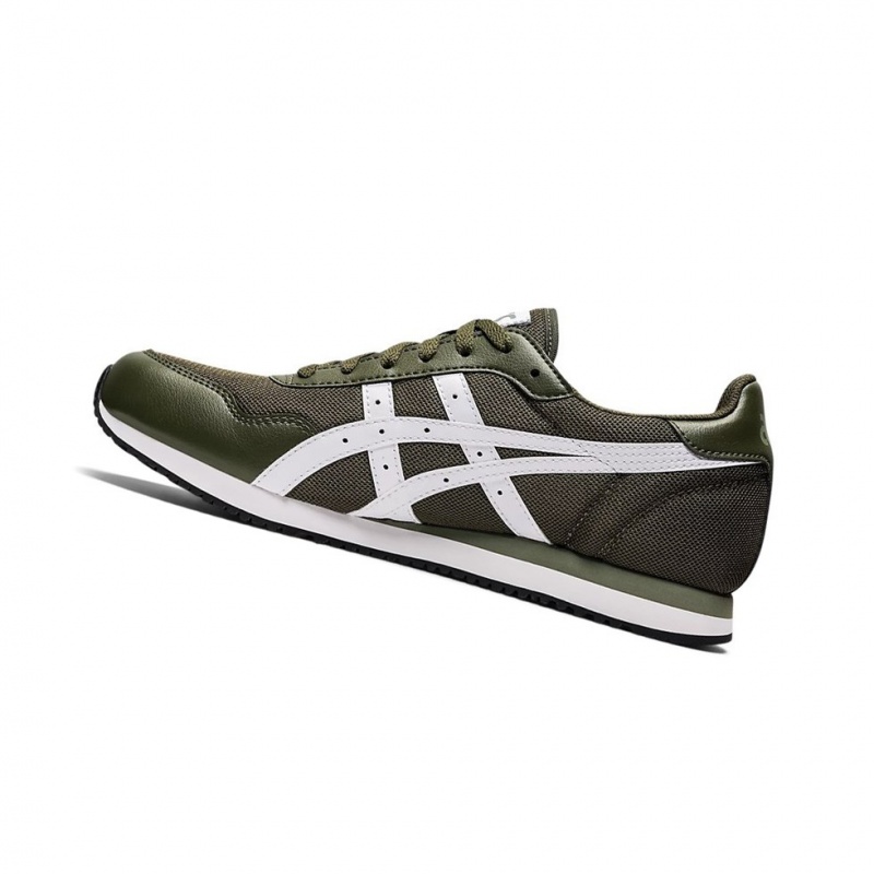 Basket Asics TIGER RUNNER Homme Vert Olive Blanche | JBQX32804