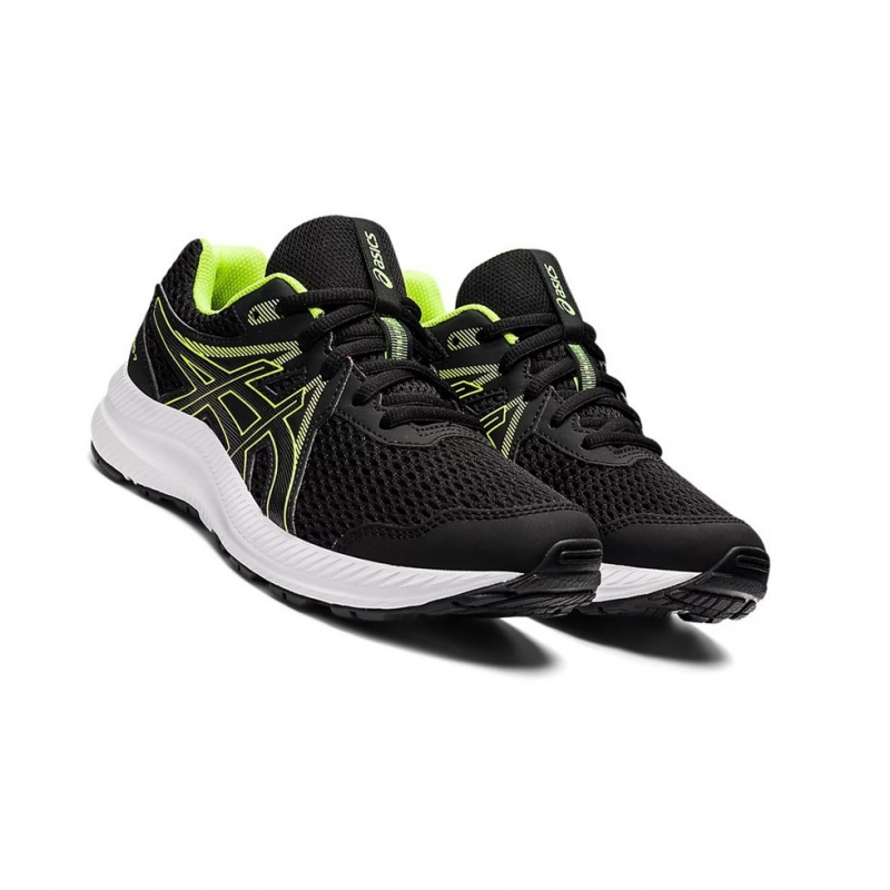 Chaussure Running Asics CONTEND 7 GS Enfant Noir Vert | GHQI30857