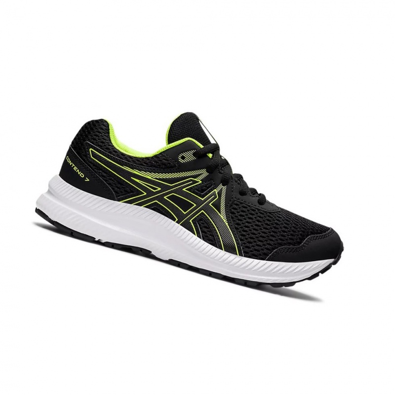 Chaussure Running Asics CONTEND 7 GS Enfant Noir Vert | GHQI30857