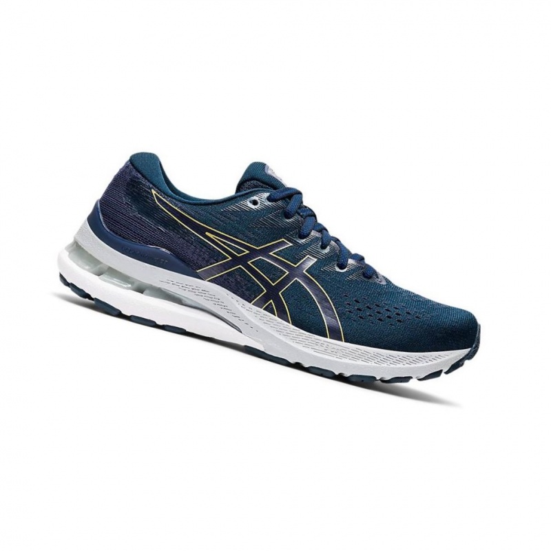 Chaussure Running Asics GEL-KAYANO 28 Larges Femme Bleu Marine | VCJL29571