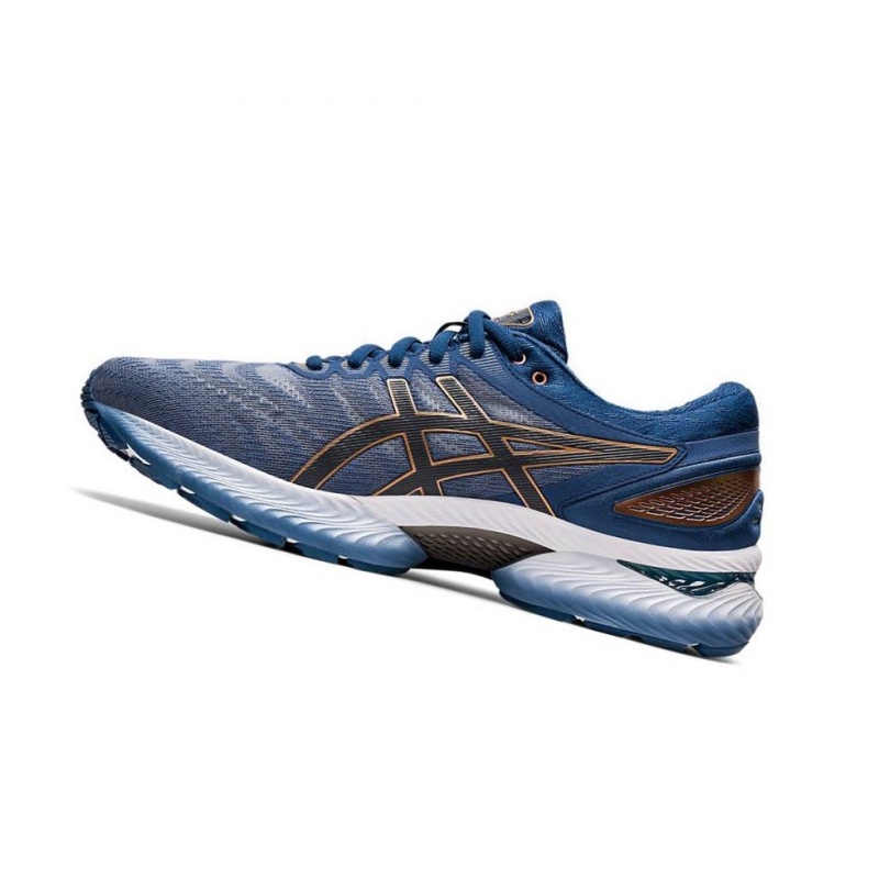 Chaussure Running Asics GEL-NIMBUS 22 Extra Larges Homme Bleu Clair | AHIV14536