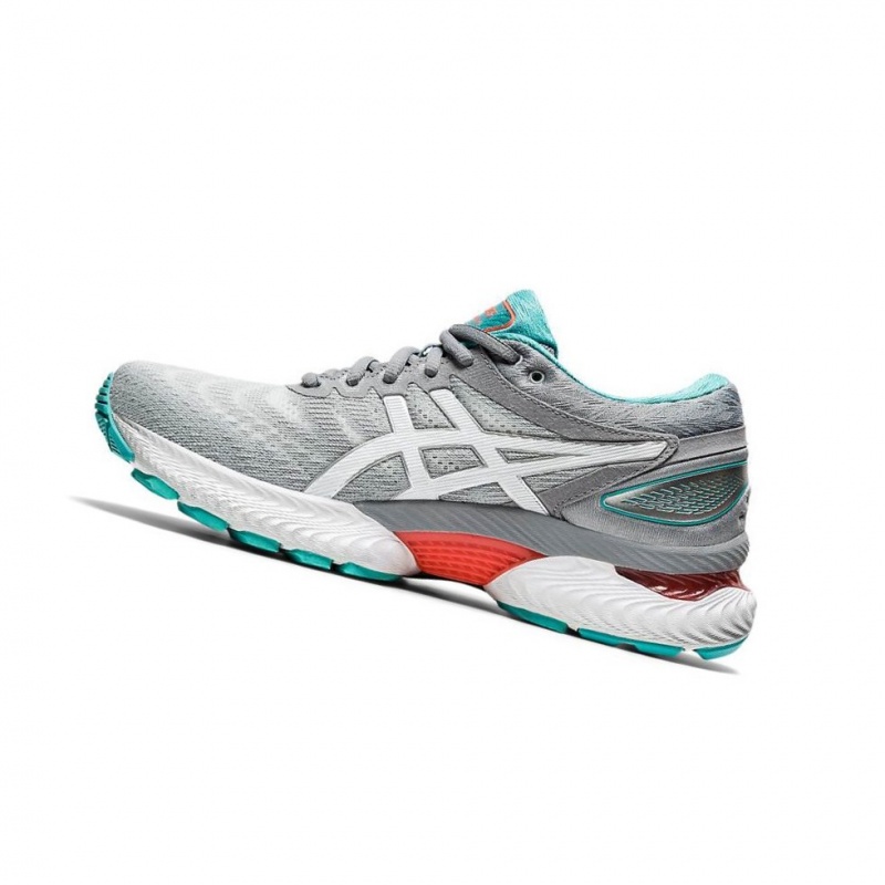 Chaussure Running Asics GEL-NIMBUS 22 Femme Grise Clair | NJYC94031