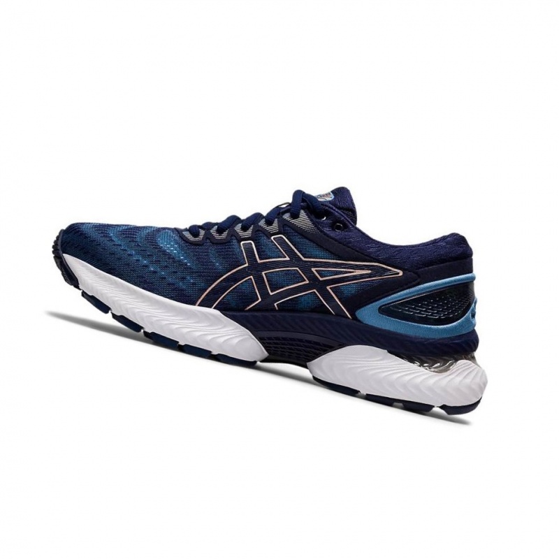 Chaussure Running Asics GEL-NIMBUS 22 Larges Femme Bleu Marine | ETJN02714