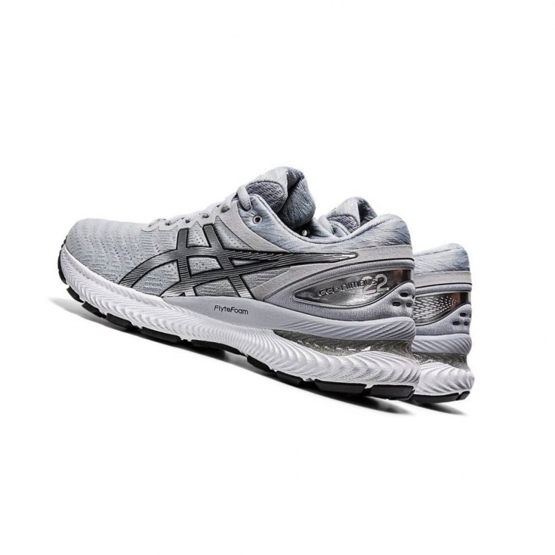 Chaussure Running Asics GEL-NIMBUS 22 Platinum Femme Grise | AMZP59871