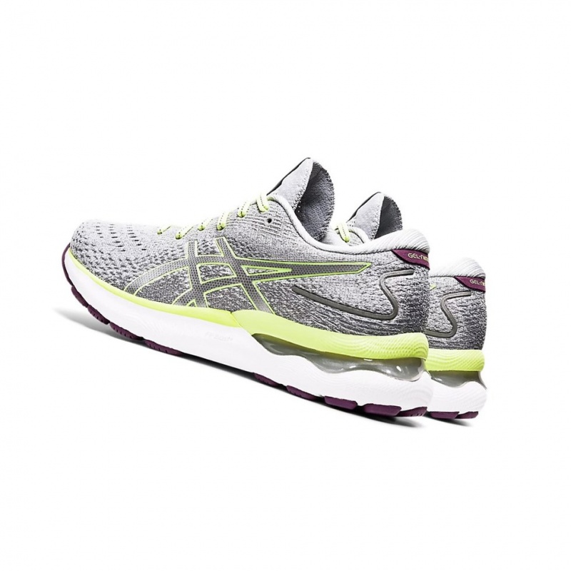 Chaussure Running Asics GEL-NIMBUS 24 (D) Femme Grise Vert | YHTW70921