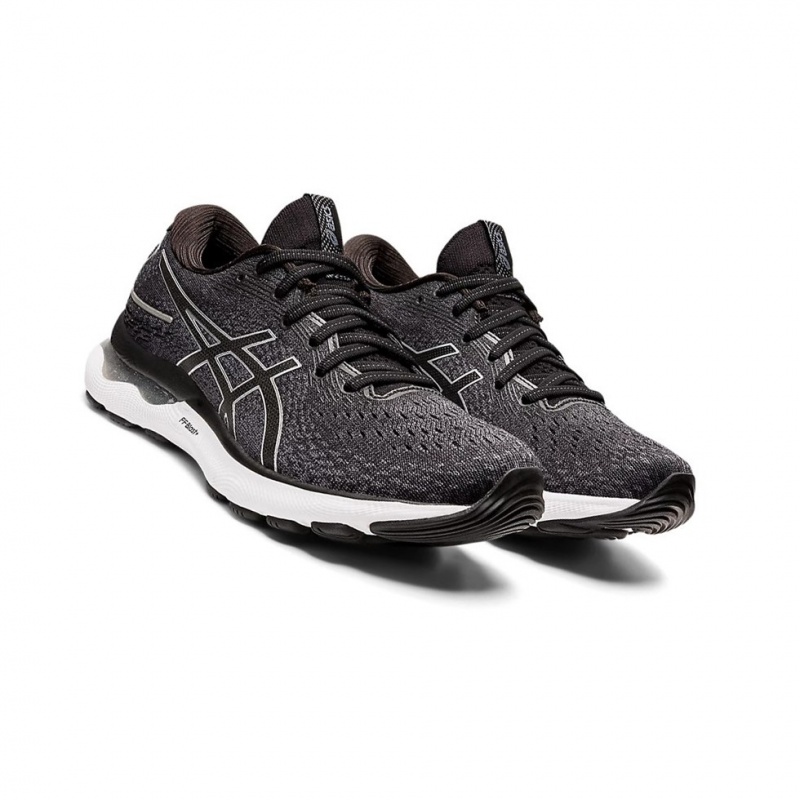 Chaussure Running Asics GEL-NIMBUS 24 Femme Noir Argent | EDQZ30894