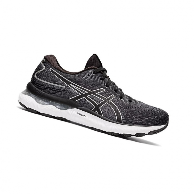 Chaussure Running Asics GEL-NIMBUS 24 Femme Noir Argent | EDQZ30894