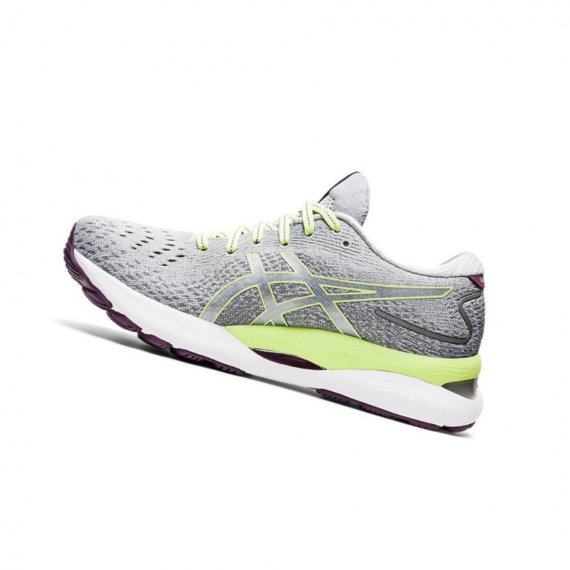 Chaussure Running Asics GEL-NIMBUS 24 Femme Grise Vert | ZBMF70528