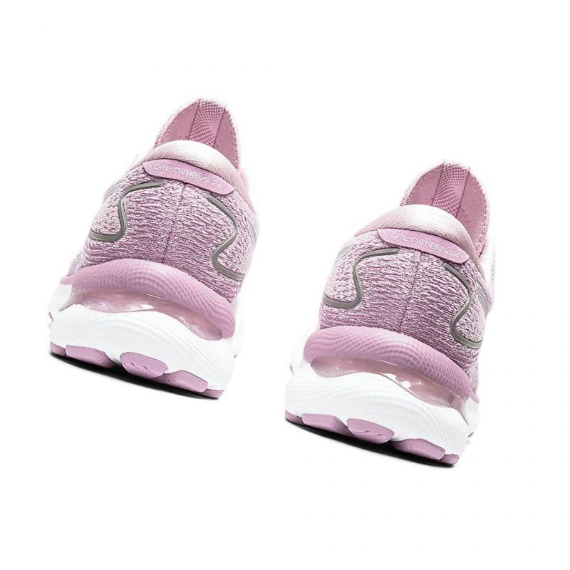 Chaussure Running Asics GEL-NIMBUS 24 Femme Rose Blanche | XUNF69528