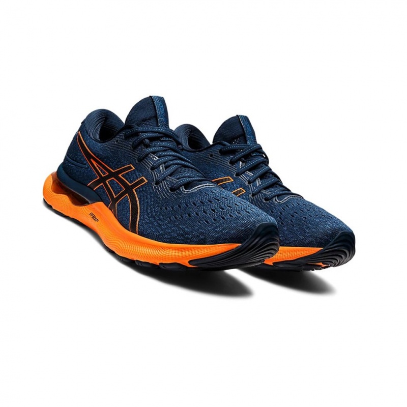 Chaussure Running Asics GEL-NIMBUS 24 Homme Bleu Orange | GHDI60125