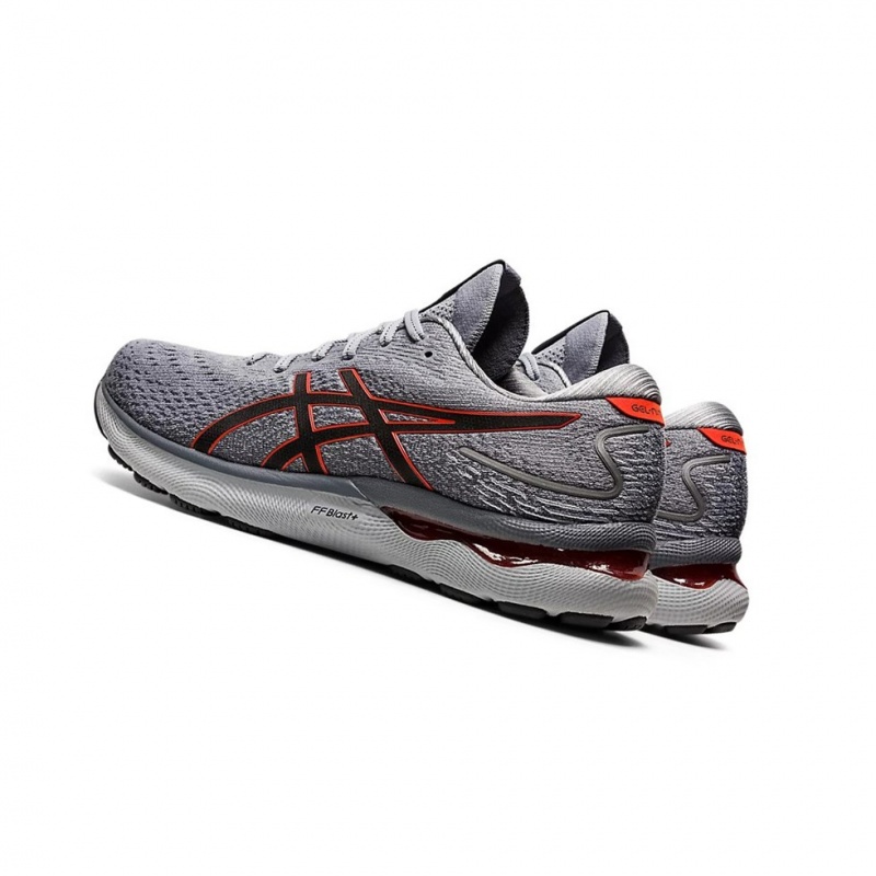 Chaussure Running Asics GEL-NIMBUS 24 Homme Sheet Rock / Cherry Tomato | YHWT31625