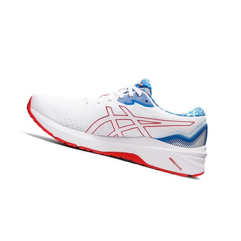 Chaussure Running Asics GT-1000 11 MEN STANDARD RET Homme Blanche Rouge | HDKR65381