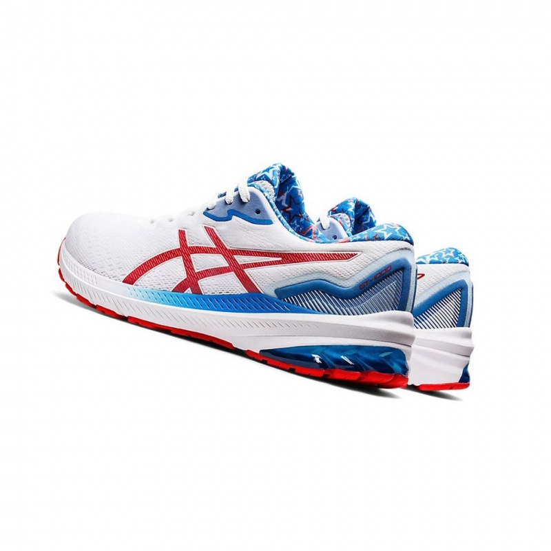 Chaussure Running Asics GT-1000 11 MEN STANDARD RET Homme Blanche Rouge | HDKR65381