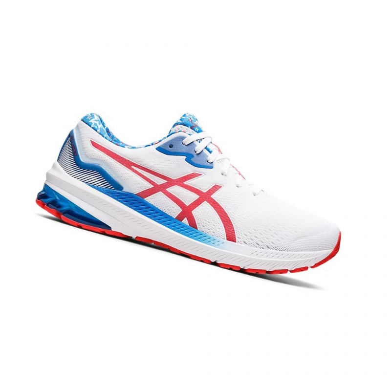 Chaussure Running Asics GT-1000 11 MEN STANDARD RET Homme Blanche Rouge | HDKR65381