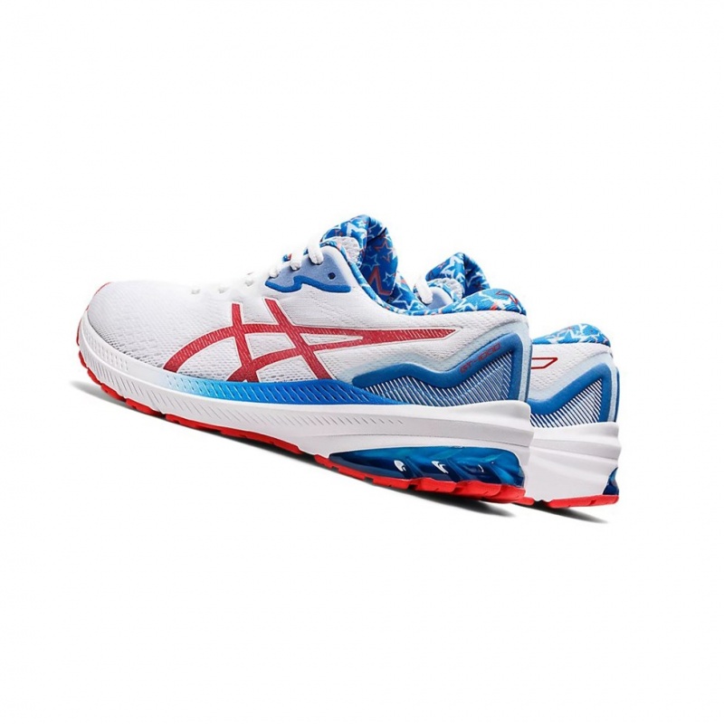 Chaussure Running Asics GT-1000 11 STANDARD RET Femme Blanche Rouge | CWPM39805