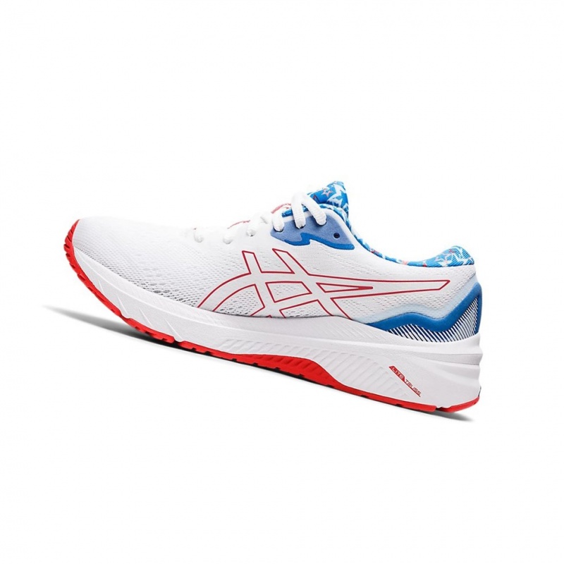 Chaussure Running Asics GT-1000 11 STANDARD RET Femme Blanche Rouge | CWPM39805