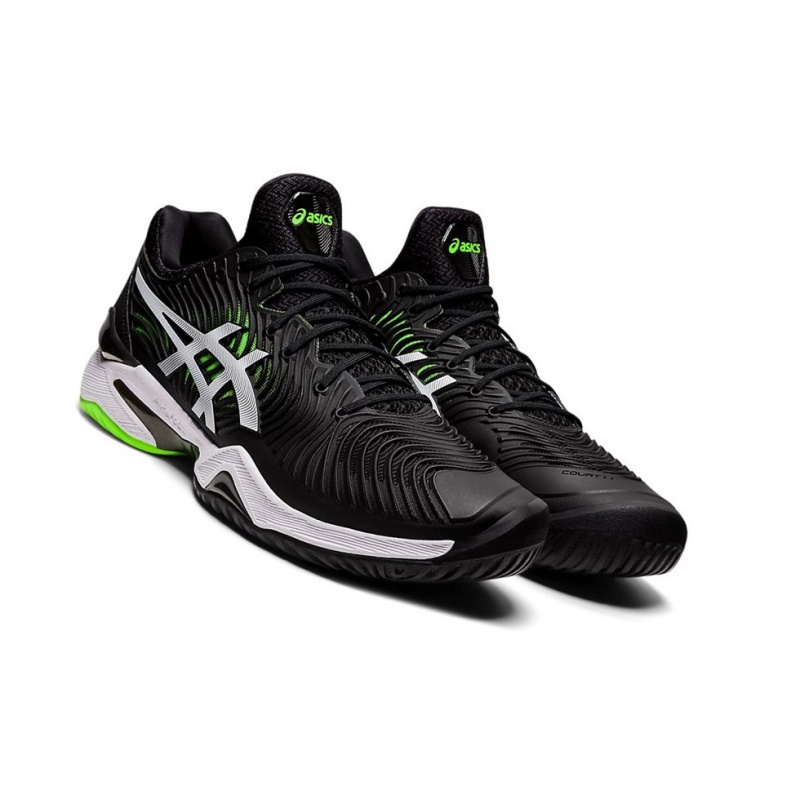 Chaussure Tennis Asics COURT FF 2 Homme Noir Vert | YFDG78059