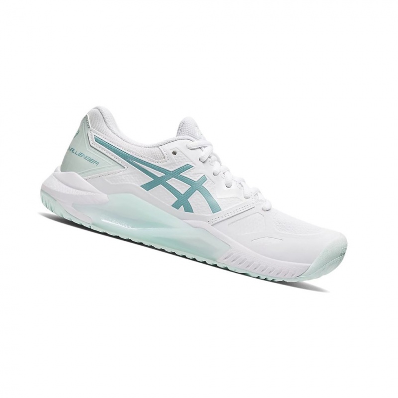 Chaussure Tennis Asics GEL-CHALLENGER 13 Femme Blanche Bleu | KASJ05143