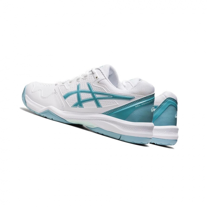 Chaussure Tennis Asics GEL-DEDICATE 7 Femme Blanche Bleu | DUFW16409