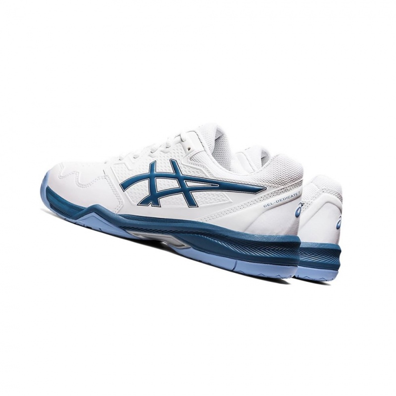 Chaussure Tennis Asics GEL-DEDICATE 7 Homme Blanche Indigo Clair | FZQC34572