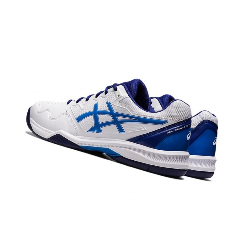 Chaussure Tennis Asics GEL-DEDICATE 7 Homme Blanche Bleu | PAVF72960