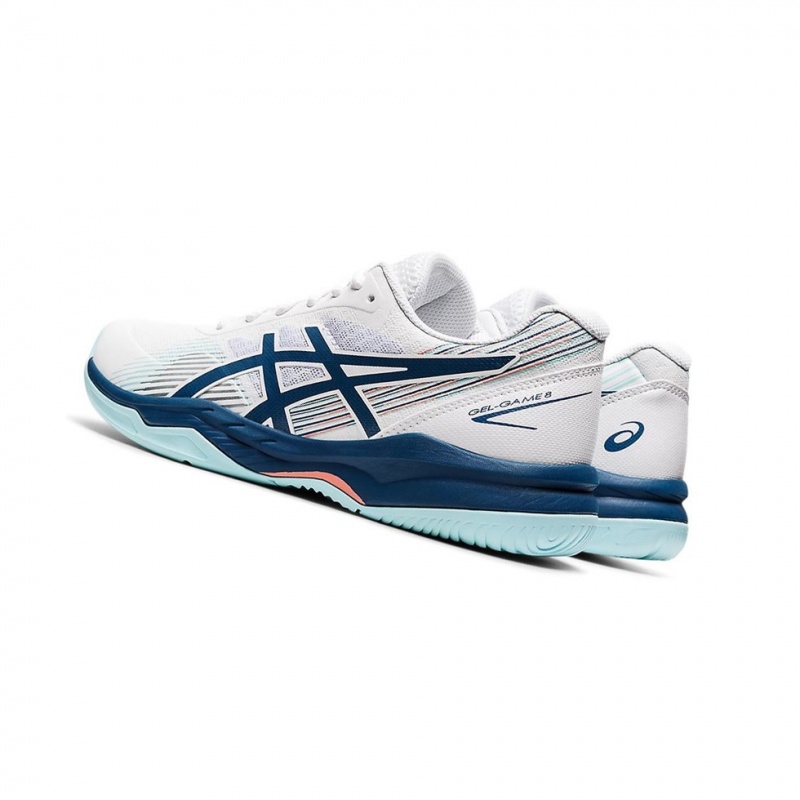 Chaussure Tennis Asics GEL-GAME 8 Femme Blanche Indigo Clair | XSTB76829