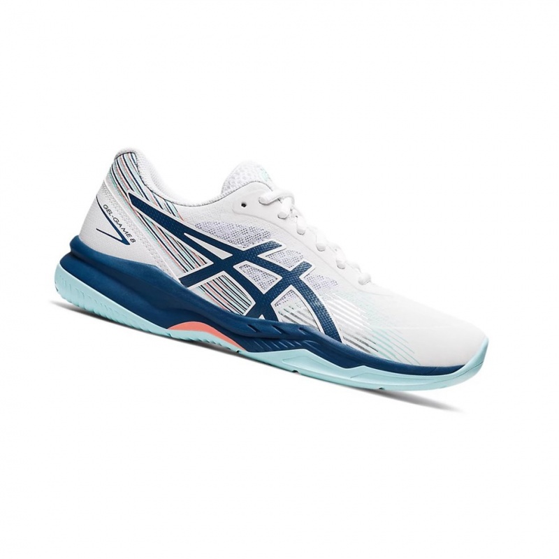 Chaussure Tennis Asics GEL-GAME 8 Femme Blanche Indigo Clair | XSTB76829