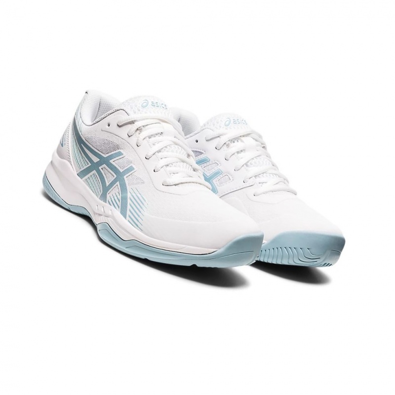 Chaussure Tennis Asics GEL-GAME 8 Femme Blanche Bleu | CXEZ49830