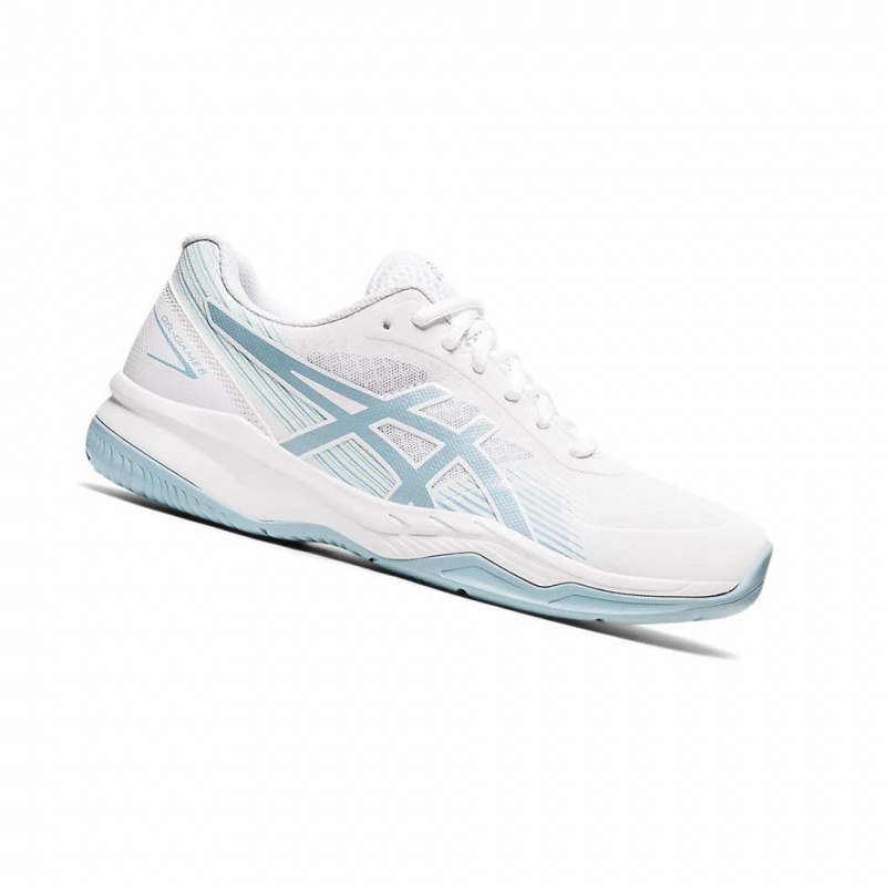 Chaussure Tennis Asics GEL-GAME 8 Femme Blanche Bleu | CXEZ49830