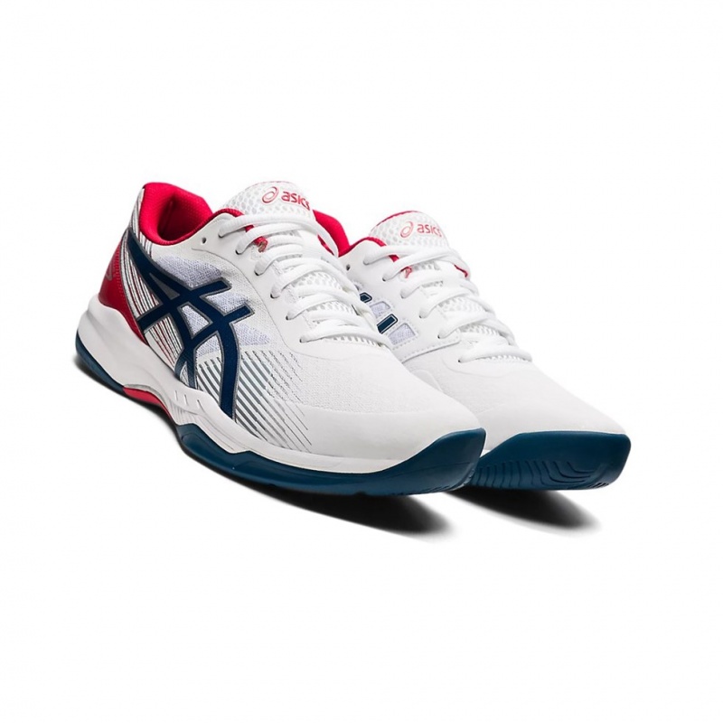 Chaussure Tennis Asics GEL-GAME 8 Homme Blanche Bleu | VOKW85340