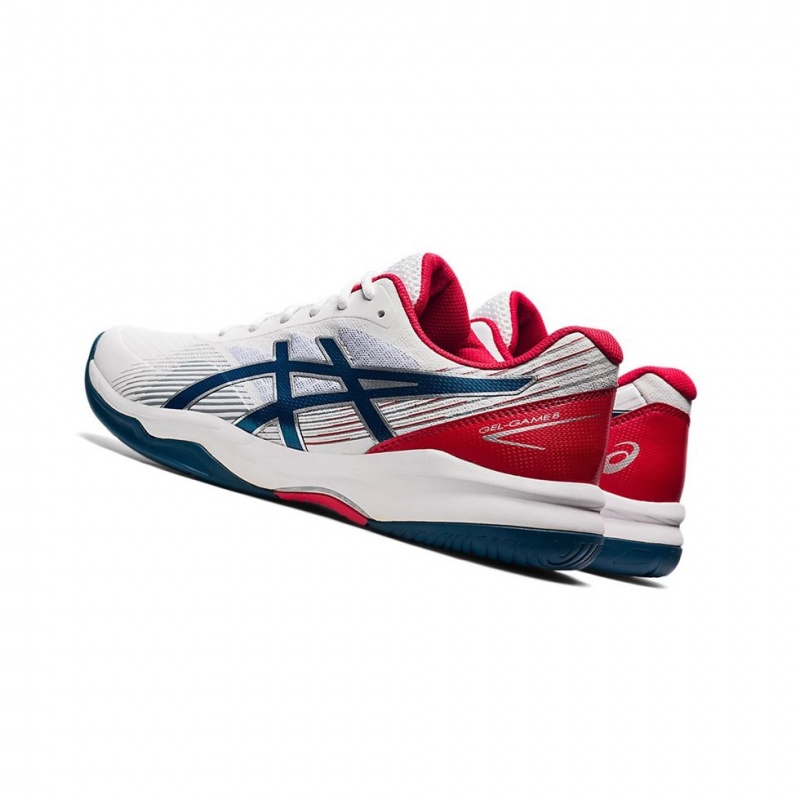 Chaussure Tennis Asics GEL-GAME 8 Homme Blanche Bleu | VOKW85340